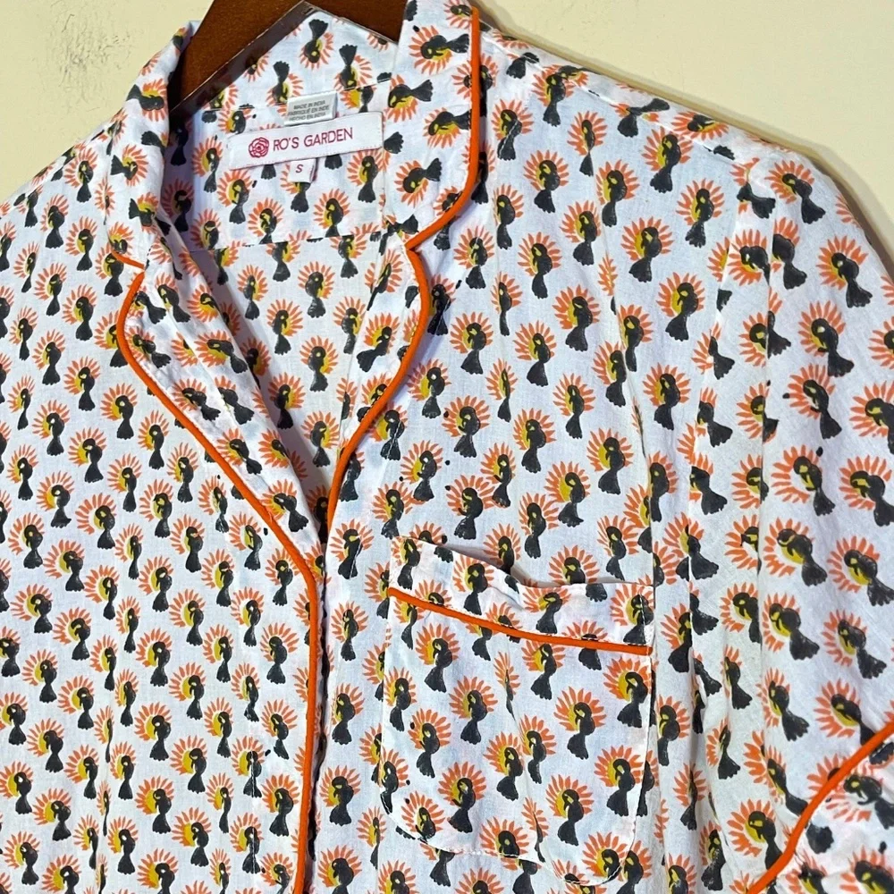 Cotton White Garden Women's Floral Pajama Top - Picture 3 of 10